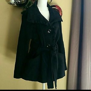 STEVE MADDEN Black Winter High Collar Coat